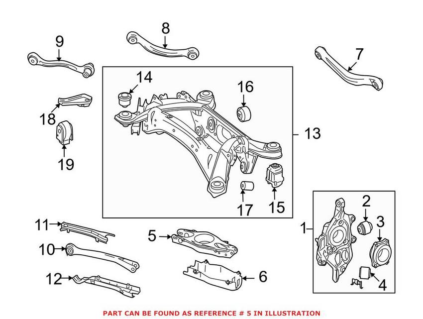 Mercedes Suspension Control Arm - Rear Lower Rearward 2043503506